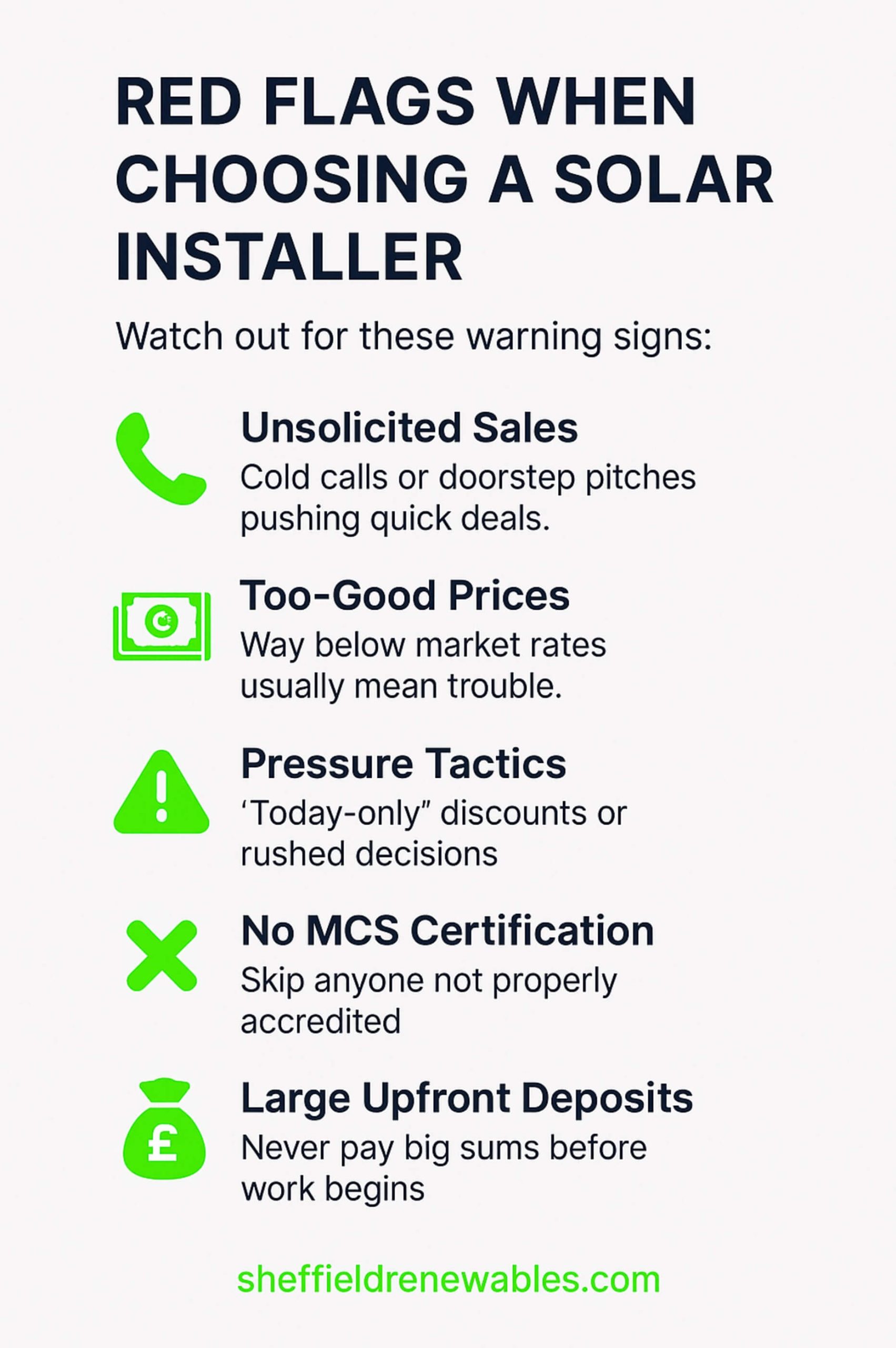 red flags when choosing soalr installer